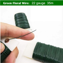 2 Roll 22 Gauge Green Florists Wire Floral Wire for Flower Arrangements,Binding Wire for Floristry & Flower Arranging,Flexible Paddle Wire for Craft Binding,Flower Wreath Making,Xmas Wreath Wire