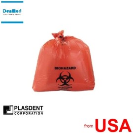 PLASDENT WASTE BAGS 10 AG BIO HAZARD WASTE BAG- RED (250pcs/box) ( 6 pcs  420922