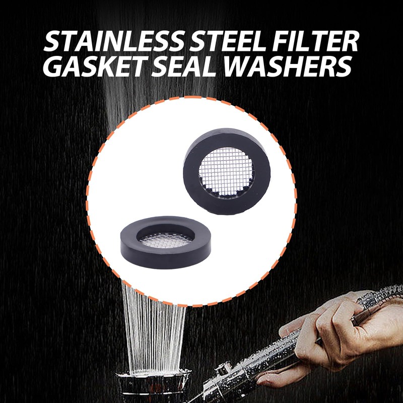 50 Pack Shower Head Gasket with Wire Mesh Middle -