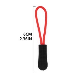 TORMEN Zipper Pulls Strong Nylon Cord Pulls Non-slip Zipper Tabs Extension Zipper for Backpacks, Jackets, Trunks, Handbags, Purses (20 Pieces, Black Red)