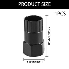 Freewheel Cassette Removal Tool,Black Steel Bike Cassette Freewheel Removal Tool,Maintenance for Mountain Road Bicycle Hub Disassembly,Sturdy and Durable Wide Compatibility 19mm Hollow Bore Design