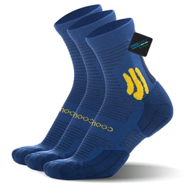 BRISIRA Coolmax Bamboo Viscose Compression Running Socks 3 Pairs Quarter Athletic Cushioned Breathable Anti Blister & Sweat & Odour, 3 Pairs Sky Blue