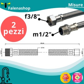 Parpyon® Flexible Tap M1/2-F3/8 Extension Hose Thread Siphon Sink Bathroom Siphon Sink Kitchen Drain Hose Sink Odour-Inhibiting + Band and Seal (Flexible M 1/2 Inch F