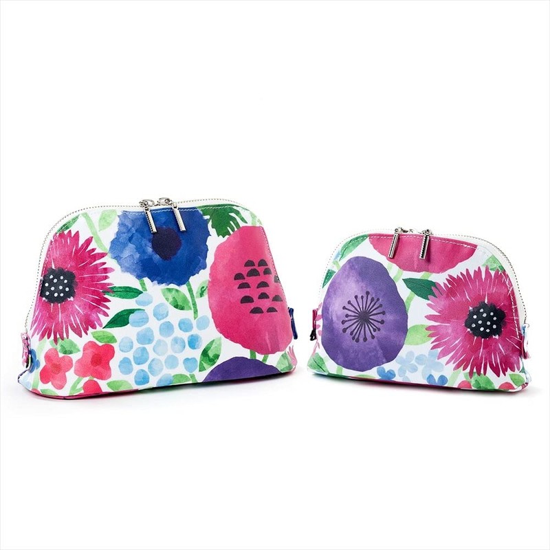 Round Pouch (Small), Petite Fleur, Botanical Pattern, Floral Pattern, Cosmetic