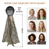 Wrap Cap Hair Net And Scarf, 2 In 1 Heatless