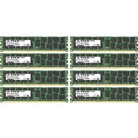 A-Tech 64GB KIT (8 x 8GB) for Dell Precision Workstation Series R5500 Rack T5600 T7500. DIMM DDR3 ECC Registered PC3-10600R 1333MHz Dual Rank Server Ram Memory.