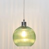 Glass Easy Fit Ceiling Lightshade or Pendant Shade, Green Ribbed