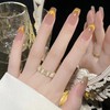 Nail Tip, Short, 24 Pieces, Flesh Claws, Gradient, Cat Eye,