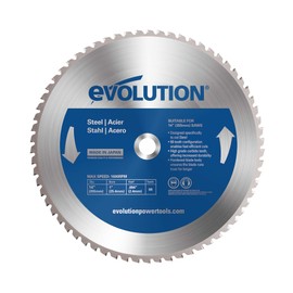 Evolution Power Tools 14BLADEST Blade for Cutting Mild Steel, For Circular and Chop Saws, No Heat, No Burrs & Virtually No Sparks, Carbide-Tipped TCT Blade For Cold Metal Cutting,14-Inch x 66-Tooth