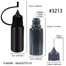 FUNSHOWCASE Dropper Needle Bottle Tool for Resin Liquid Container Blackout Precision Divided with Needle Lid Set of 10