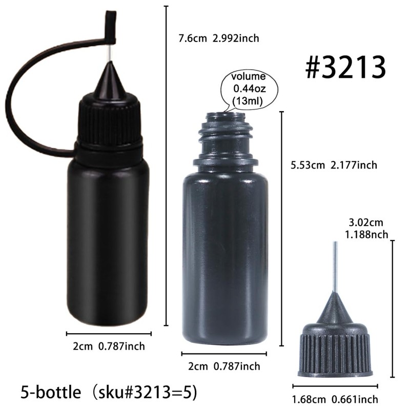 FUNSHOWCASE Dropper Needle Bottle Tool for Resin Liquid Container Blackout