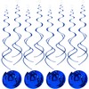 Blue Hanging Swirls Party Decorations 30 pcs Ceiling Swirl Foil