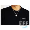 BFF Brand Coin Necklace, Double Curved, 6-sided Cut, Plumeria Maile