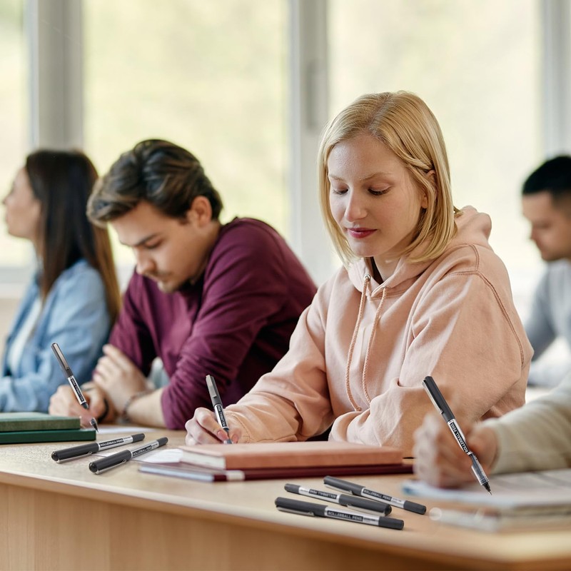 Shuttle Art RollerBall Pens, 25 Pack Black Fine Point Roller