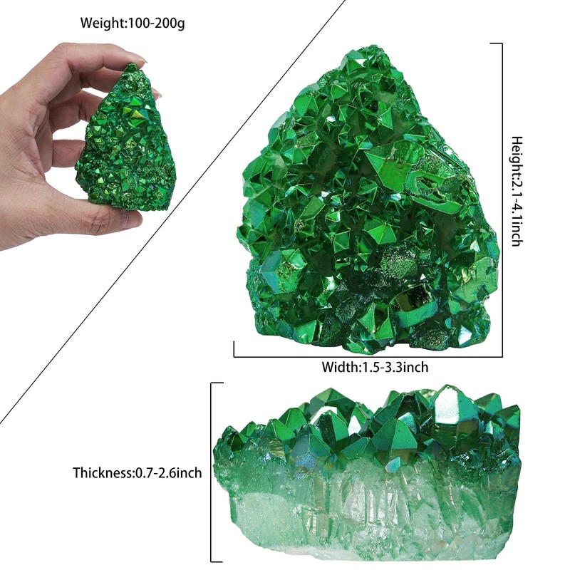 Nupuyai Titanium Coated Rock Crystal Druse Rough Stone Irregular Crystal