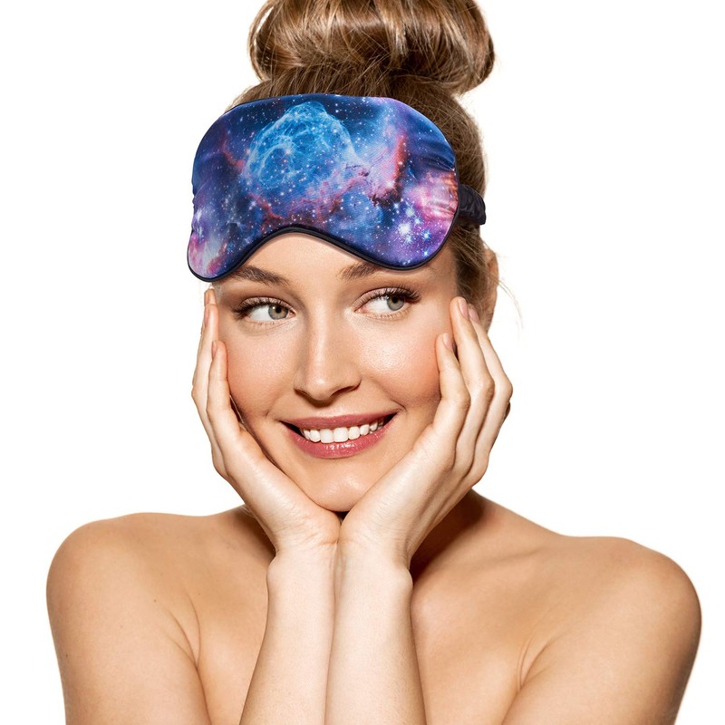 Bodylife Sleep Mask Eye Mask Faux Silk Galaxy for Travel