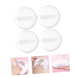 Healeved 4pcs Large Round Plush Makeup Powder Puff Soft Washable Cosmetic Applicators for Liquid and Powder Foundations for Special Occasions and Everyday Use