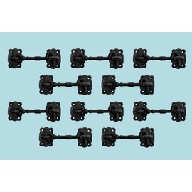 Renovators Supply Manufacturing Black Wrought Iron Cabin Hook Eye 5.5" Large Decorative Privacy Hook Latches for Kitchen Cabinet Window Sliding Barn Or Shed Door Locks with Screws Pack of 10