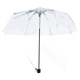 AOVNA Transparent Folding Umbrella Wedding Fashion Transparent Umbrella Portable Travel Umbrella for Ladies Mens Unisex(White)