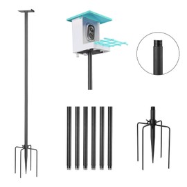 Bird Feeder Pole Kit 80.5 Inch, Outdoor Heavy Duty Birdhouse Pole, 6 Base Adjustable Bird Feeder Holder (for G08,G11Bird Feeder)