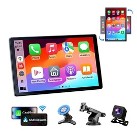 CarThree 2025 New 8.1-inch wireless portable CarPlay and Android Auto in-car smart display,Touch Screen Car Stereo , GPS navigation supporting switch between portrait and landscape modes - Model: 8.1" 1080P