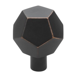 GlideRite 1-1/2 Inch Solid Faceted Cabinet Knobs, Oil Rubbed Bronze