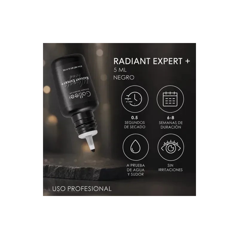Pegamento Para Pestañas Gollee Radiant Expert Negro de 5 mL