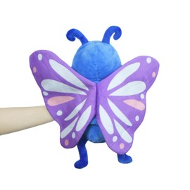 Tiny Heart Hand Puppets Butterflies Animal Plush Toy with Working Mouth Cute Soft Plush Puppet for Children Storytelling Imaginative Teaching Preschool Show Role-Play Birthday Gifts