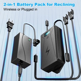Battery Pack for Reclining Furniture,2500mAh Recliner Battery Packs Rechargeable 2 Pin, Universal Wireless Batteries for Reclining Furniture with Charger for Electric Recliner,Sofa,Couch,Lift Chair