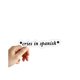 Cries in Spanish Sticker Funny Crying Meme Stickers Laptop Water Bottle Notebook Phone Decals