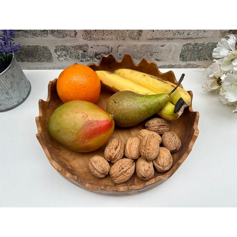 28cm Fruit Nuts Bowl Serving Dish Driftwood Wooden Teak Root