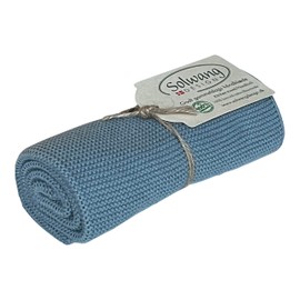 Solwang 100% algodón orgánico certificado fabricado en la India | Toalla de cocina/mano de diseño danés (azul rústico orgánico)