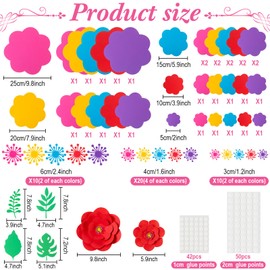 Mooliwe 30 Pcs Mexican Paper Flowers and Leaves Decorations for Wall DIY Flower Bulletin Board 3D Fiesta Paper Floral Backdrop Decoration for Photo Backdrop Classroom Mexican Back to School Party