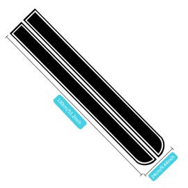 Car Bonnet Strip Sticker, Car Racing Body Side Stripes Sticker Skirt Roof Hood Bumper Strip Sticker Vinyl Strip Decoration for Cars SUV Truck Off-Road Vehicles, Black