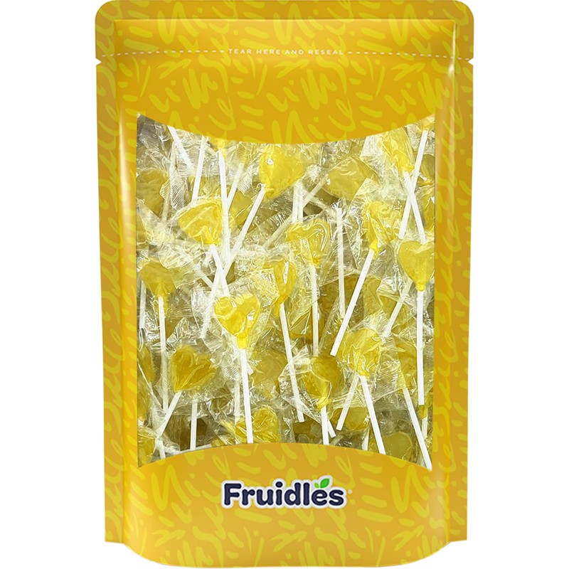 Fruidles Lollipops Mini Heart Shaped Flavored Delicious Lollipop, Individually Wrapped,