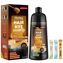 ZENITHGLO Dark Brown Hair Dye Shampoo 3 in 1 for Women & Men 100% Gray Hair Coverage - Herbal Ingredients Natural Plant Hair Color - Hair Dye in Minutes 17.6 Fl Oz