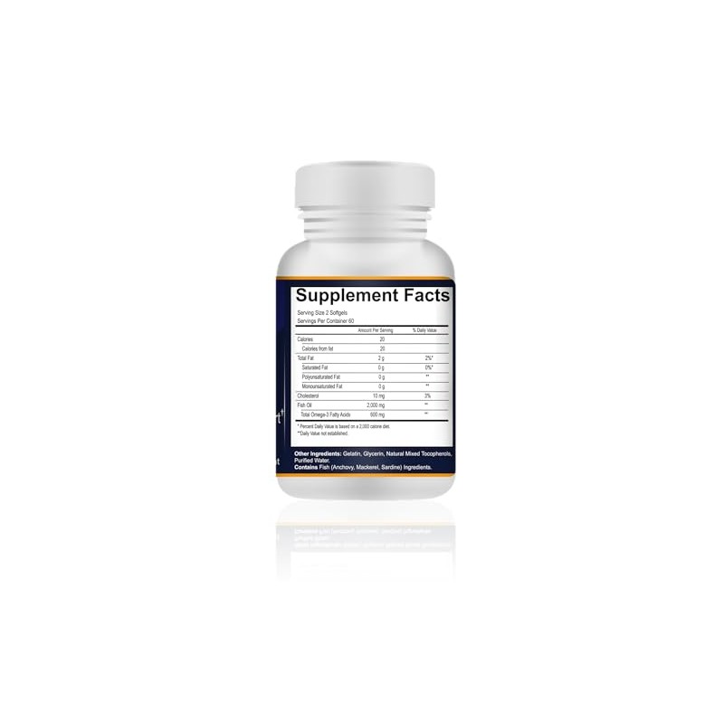 Omega3 Aceite de Pescado 1000mg, Salud del Corazón, 120 cápsulas