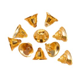 Holibanna 10pcs 2. 1 cm Metal Bell Bells Craft Vintage Small Freedom Bells for Dog Making Wind Chimes Christmas Tree Hanging Decorative Bells (Golden)