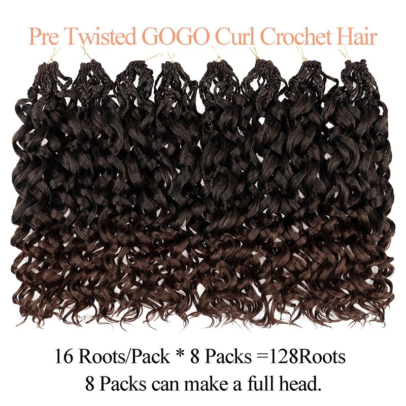 Mscat Gogo - Confezione da 8 ciocche di capelli ricci