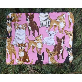 Chihuahua zippered bag for Mahjong card and coins, The Slide