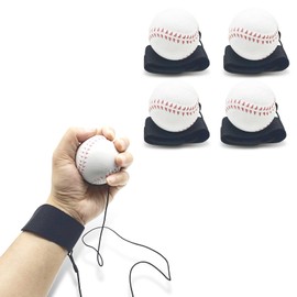 ZUYEE 4/8 Pack Wrist Return Balls Baseballs on a Elastic String with Wristband - Perfect for Kids, Teens & Adults - Fun Sports Gift for Wrist Exercise Hand-Eye Coordination & Rebound Practice White