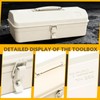 ZXTDBMBB milky white portable metal tool box Hip Roof Style