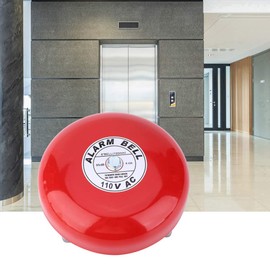 Fire Alarm Bell, CB6B 95dB 60mA 150mm/5.9in Aluminum Base Electric Round Alarm Bell School Home Factory Security Alarm Bell for Elevators Industrial Construction Applications