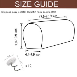 GEOCANG Armchair cover,Set of 4 non-slip armchair, sofa armrest protector, for furniture protector (Light Brown)