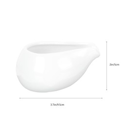 2 Pack Ceramic Creamer Jug Mini Creamer Pitcher Porcelain Sauce Gravy Boat Pitcher Sauce Serving Dish Sauce Jug Dipping Bowls Mini Syrup Pitcher for Coffee Milk Sauces Salad 100ml/4 OZ