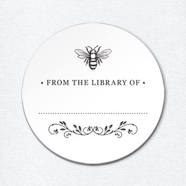 Port of Reverie Bookplate Stickers, Set of 48 From the Library of Stickers, Round Self-Adhesive Labels