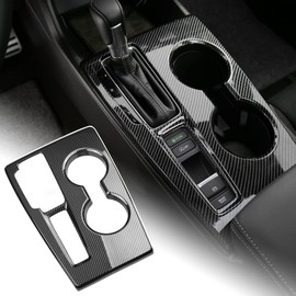 CKE for Honda Civic 2025 2024 2023 2022 with CVT Car Center Console Cover Gears Gear Panel Gear Shift Knob Cover Trims for Honda Civic Accessories -Carbon Fiber Style