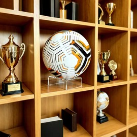 loyajun Clear Acrylic Football Stand, 2 Pack Display Holder for Basketball, Volleyball, Soccer Ball and Other Sports Memorabilia
