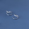 2Pairs 925 Sterling Silver Twist Wrap Spiral Earrings Double Hoop
