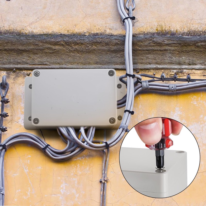 Pack of 2 Waterproof Junction Boxes, Surface-Mounted Waterproof IP65, Electronic